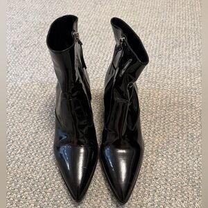 Miu miu patent leather ankle heeled boot